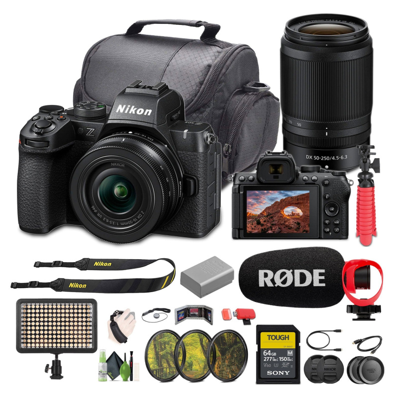 Nikon Z50II Mirrorless Camera + 16-50mm & 50-250mm Lenses + Rode Microphone