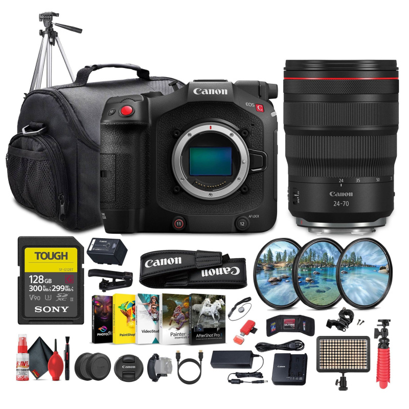 Canon EOS C80 6K Full-Frame Cinema Camera (Canon RF) + Canon RF 24-70mm Lens + More (International Model)