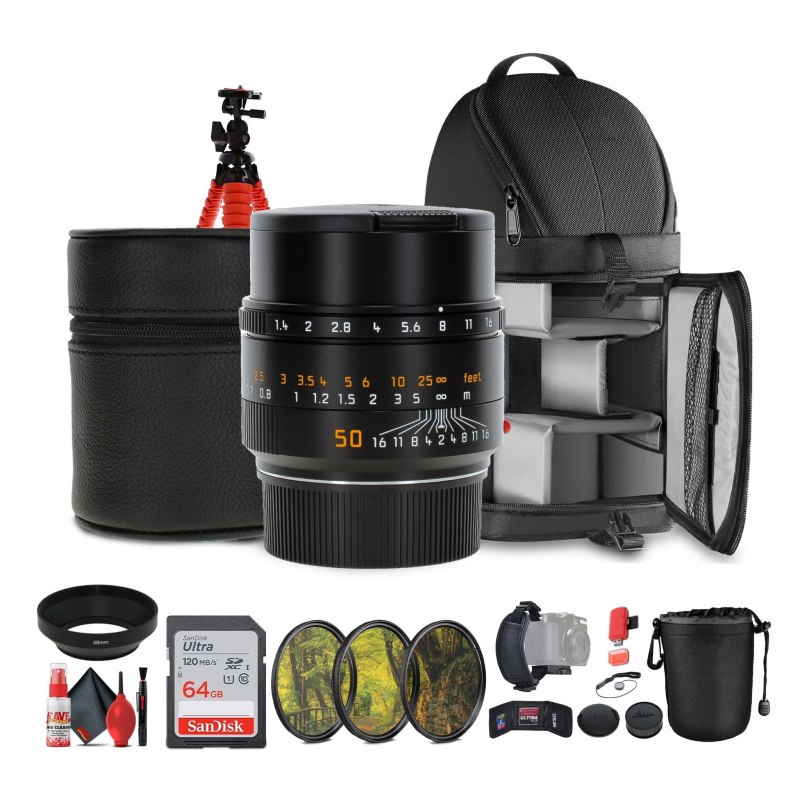 Leica Summilux-M 50mm f/1.4 ASPH. Lens + Sling Backpack + 64GB Memory Card + More