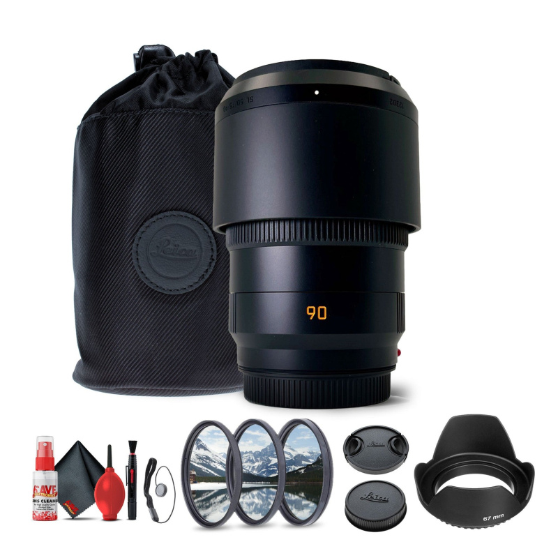 Leica APO-Summicron-SL 90mm f/2 ASPH. Lens + Lens Filter Kit + Cleaning Kit + More