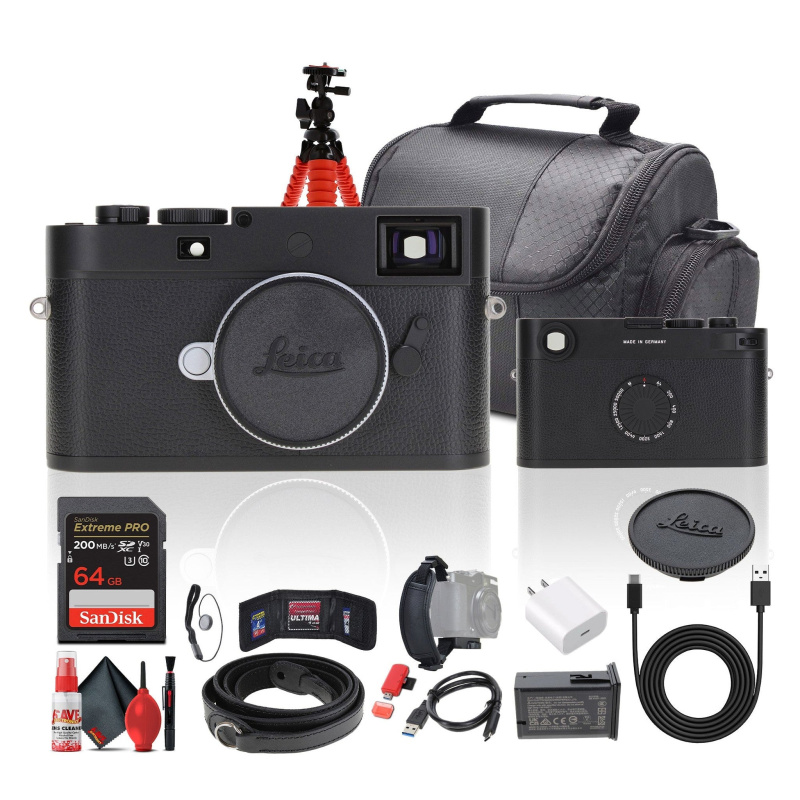 Leica M11-D Rangefinder Camera (Black) + 64GB Memory Card + Camera Bag + More