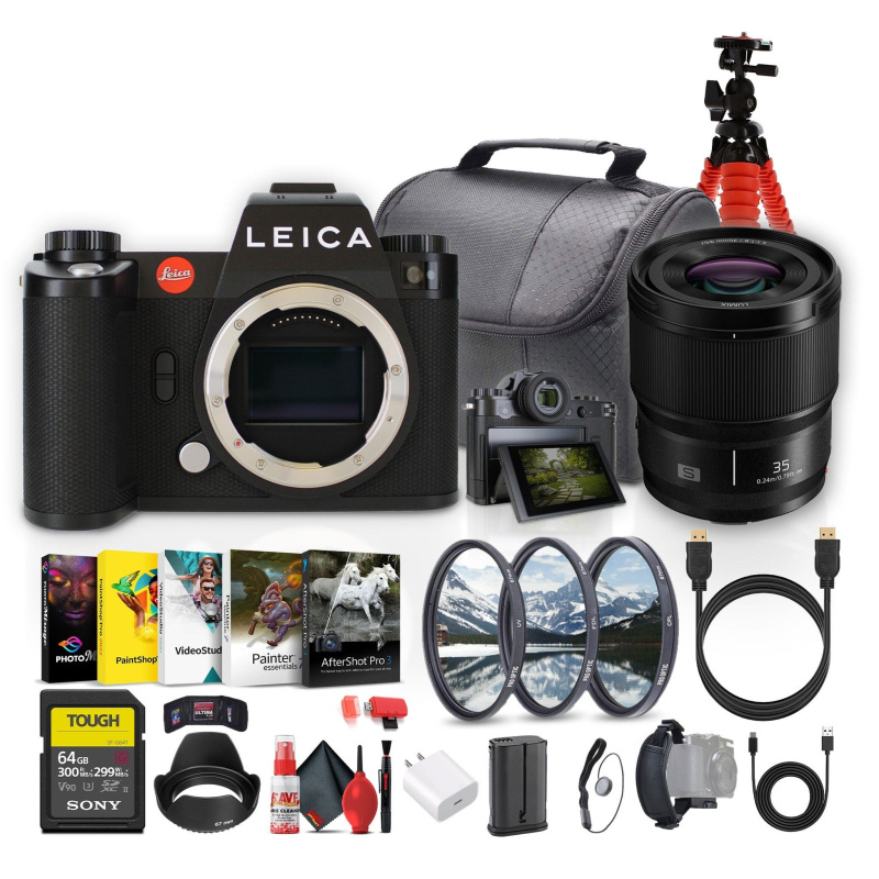 Leica SL3 Mirrorless Digital Camera + Panasonic Lumix S 35mm Lens + More