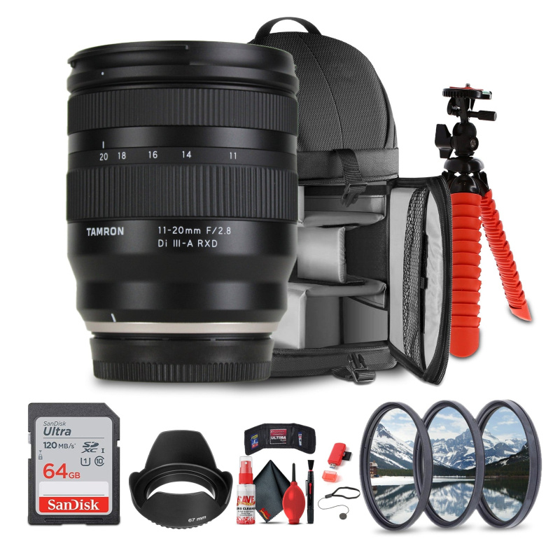 Tamron 11-20mm f/2.8 Di III-A RXD Lens (FUJIFILM X) + Sling Backpack + More