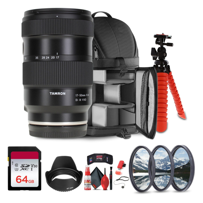 Tamron 17-50mm f/4 Di III VXD Lens (Sony E) + Sling Backpack + More