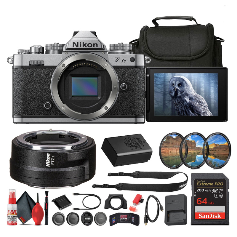 Nikon Z fc DX-Format Mirrorless Camera + Nikon FTZ II Mount Adapter + More