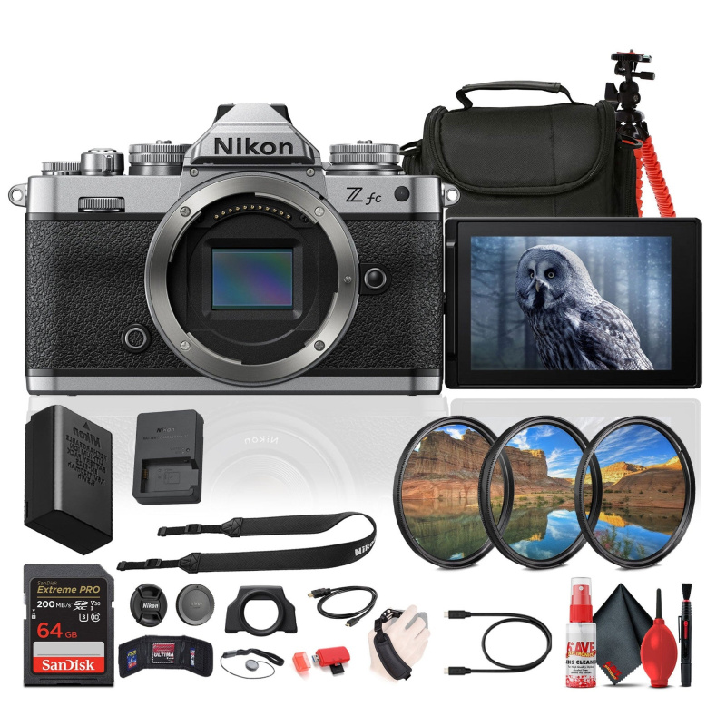 Nikon Z fc DX-Format Mirrorless Camera + 64GB Memory Card + Camera Bag + More