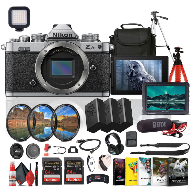 Nikon Z fc DX-Format Mirrorless Camera + Mic + Monitor + Pro HeadPhones + More