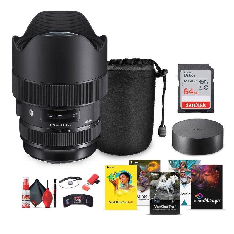 Sigma 14-24mm f/2.8 DG HSM Art Lens for Canon EF Bundle (International Model)