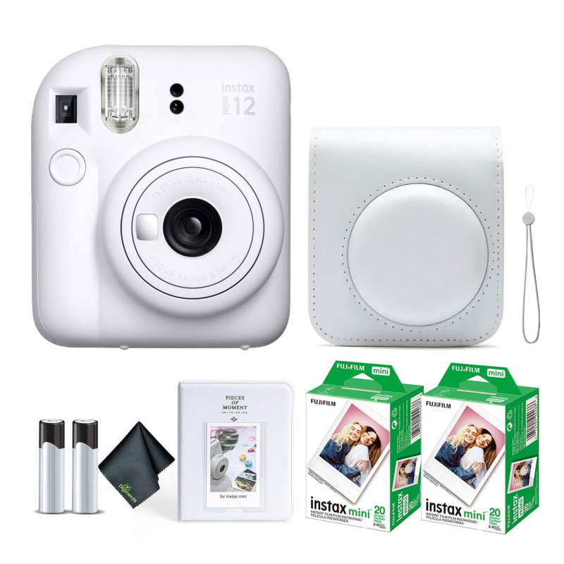 FUJIFILM INSTAX MINI 12 Instant Film Camera with Instant Film - Clay White