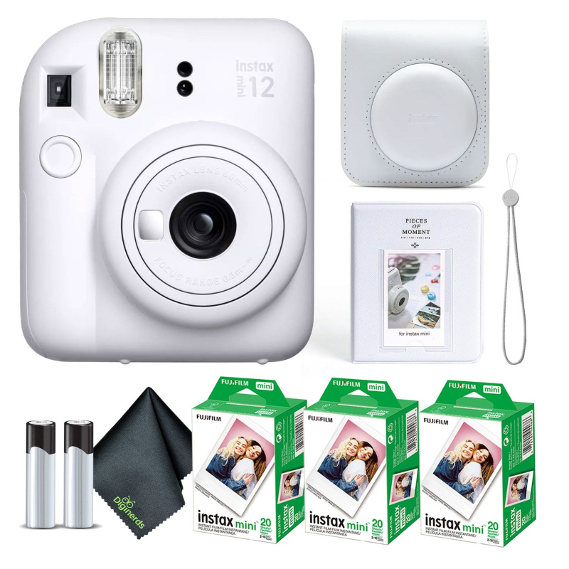 FUJIFILM INSTAX MINI 12 Instant Film Camera with Instant Film - Clay White