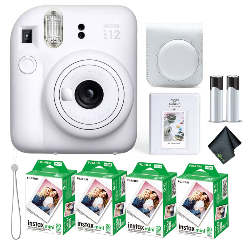FUJIFILM INSTAX MINI 12 Instant Film Camera with Instant Film - Clay White