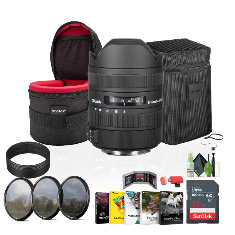 SIGMA 8-16mm F4.5-5.6 DC HSM CANON + Bundle (International Model)