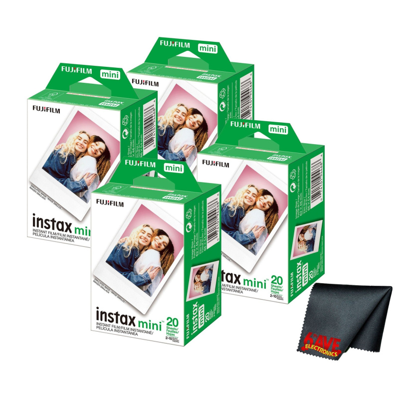 Fujifilm Instax Mini Instant Camera Film (80 Exposure) + Cleaning Cloth