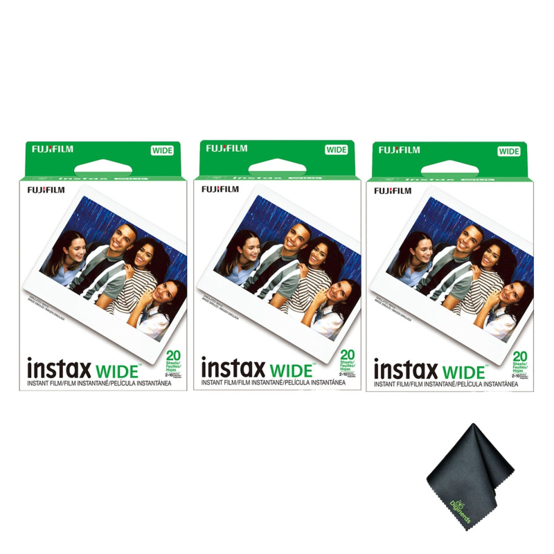 Fujifilm instax Wide Instant Film (60 Exposures) + Microfiber Cleaning Cloth