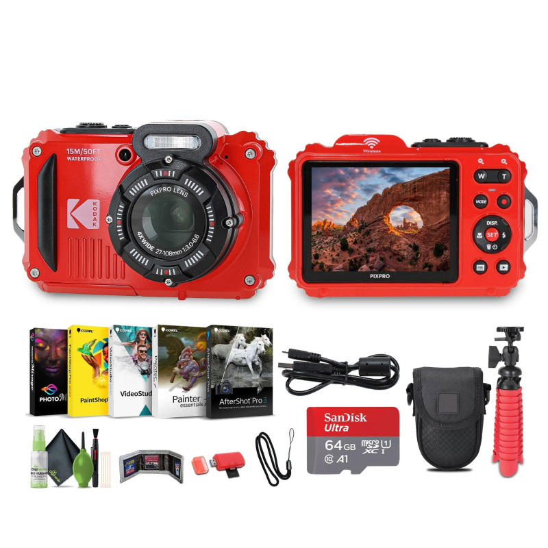 KODAK PIXPRO WPZ2 Rugged Waterproof Dustproof Digital Vlogging Camera (Red)