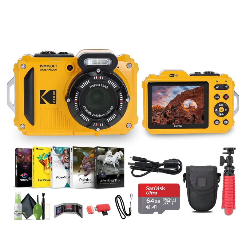 KODAK PIXPRO WPZ2 Rugged Waterproof Dustproof Digital Vlogging Camera (Yellow)