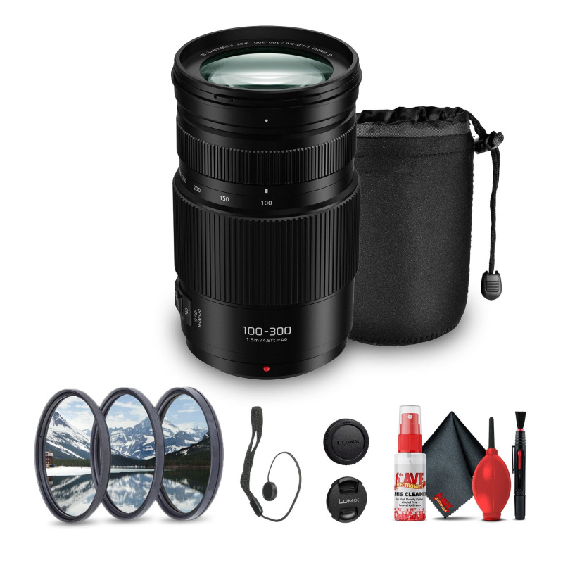 Panasonic Lumix G Vario 100-300mm f/4-5.6 II POWER O.I.S. Lens Bundle