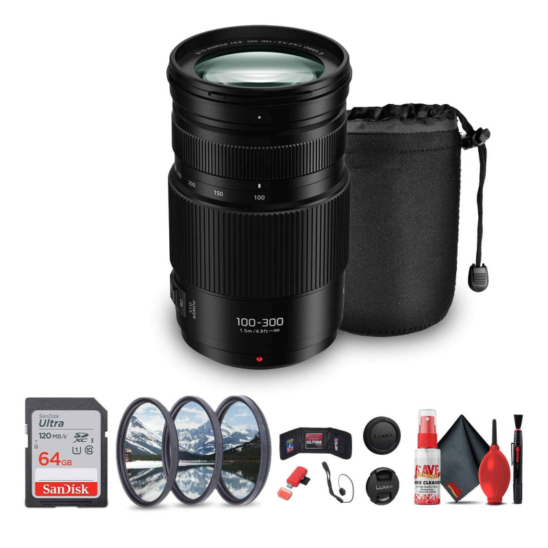 Panasonic Lumix G Vario 100-300mm f/4-5.6 II POWER O.I.S. Lens Bundle
