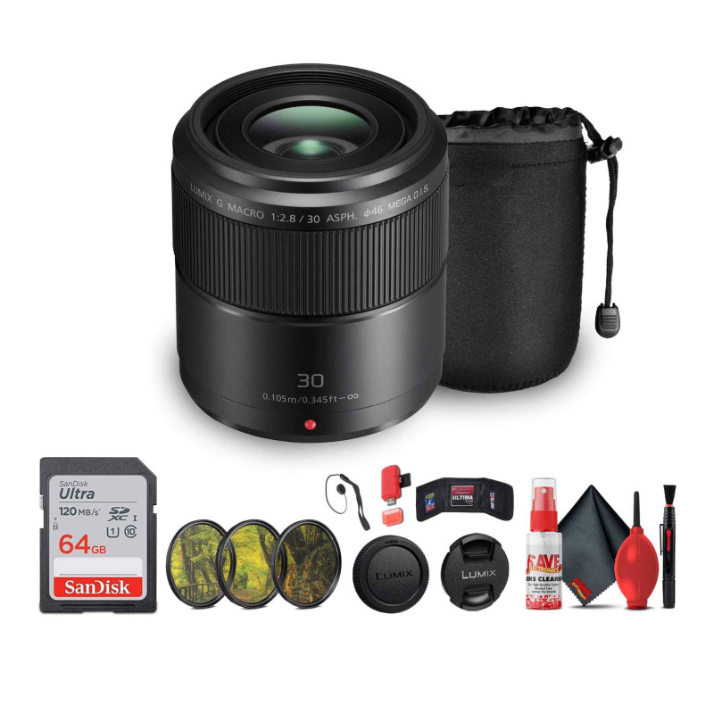 Panasonic Lumix G Macro 30mm f/2.8 Lens Bundle