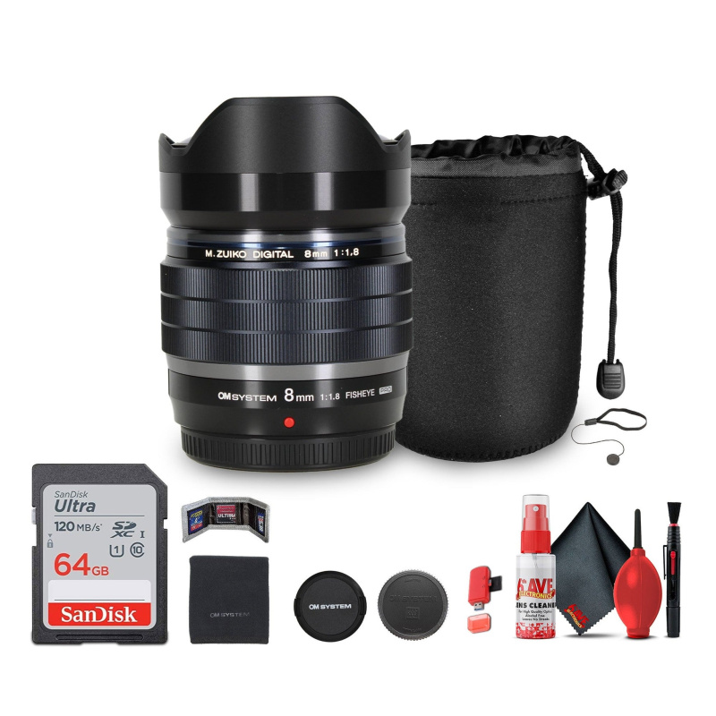 Olympus M.Zuiko Digital ED 8mm f/1.8 Fisheye PRO Lens Bundle