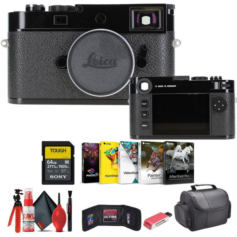Leica M11 Rangefinder Camera (Glossy Black) + 64GB Memory Card + Corel Photo Software + More