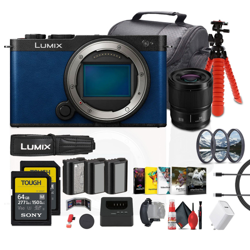 Panasonic Lumix S9 Mirrorless Camera (Blue) Bundle with Accessories
