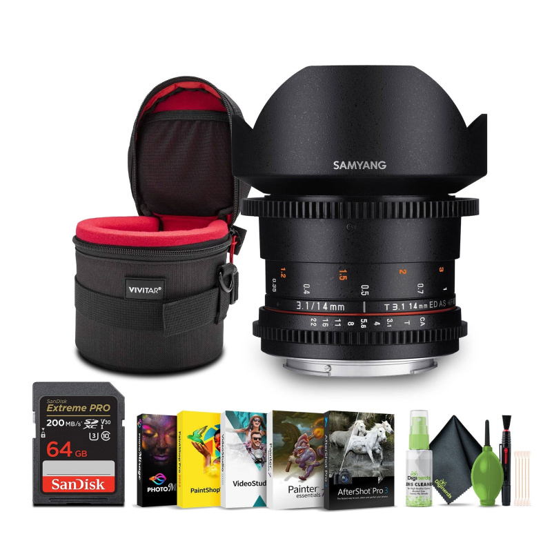 Samyang SYDS14M-S VDSLR II A mount 14mm T3.1 Wide-Angle Cine Lens for Sony Alpha Cameras