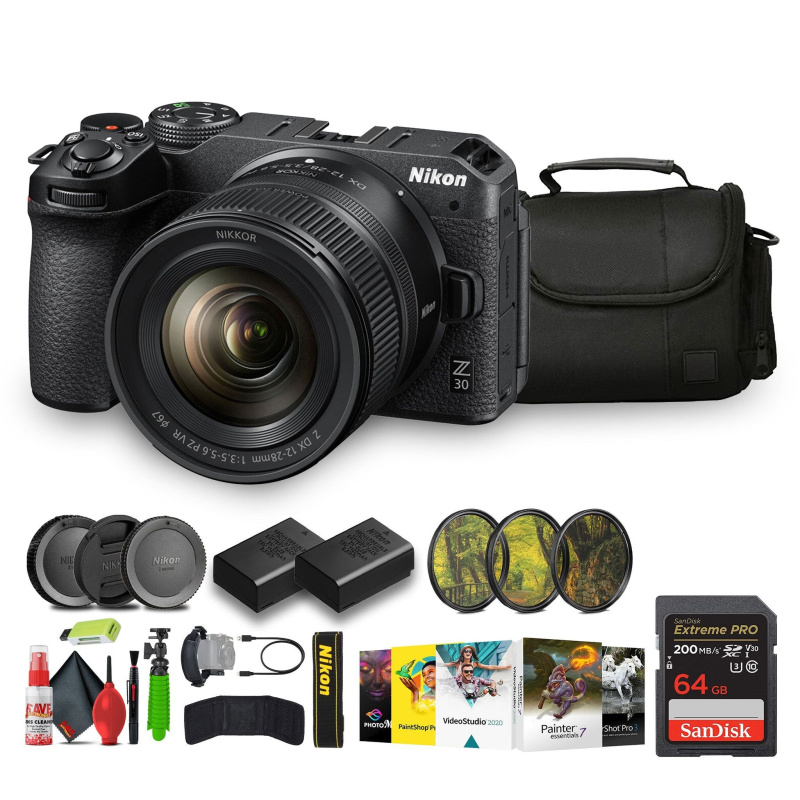 Nikon Z30 Lightweight Mirrorless Camera with 12-28mm Zoom Lens (1781) Bundle