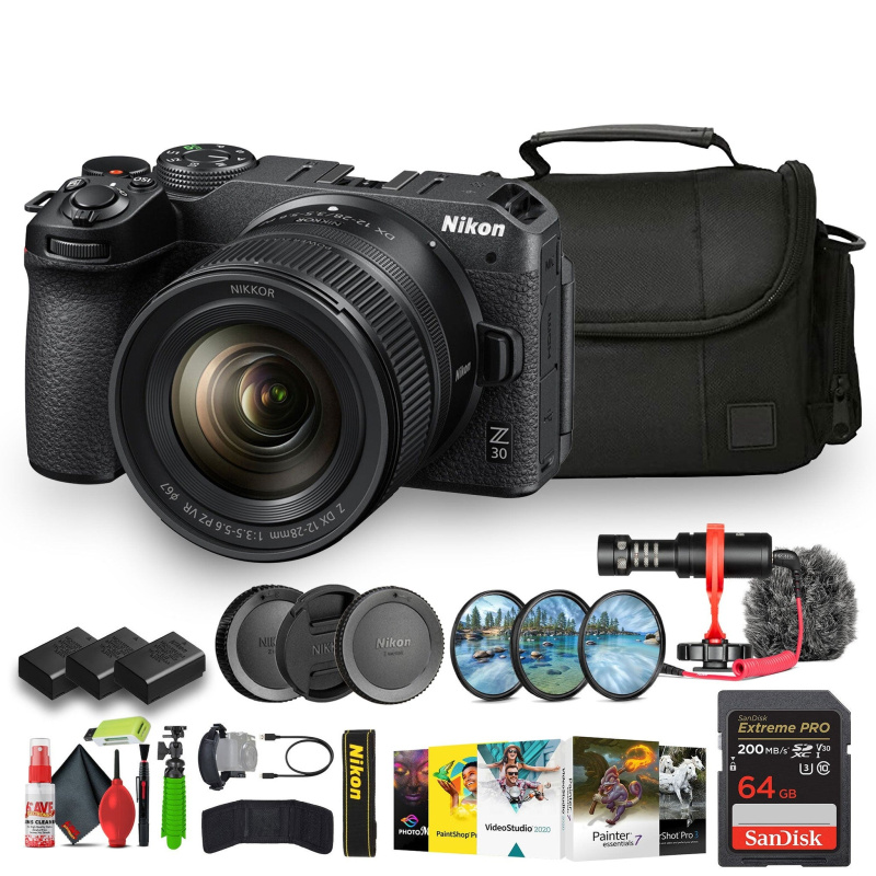 Nikon Z30 Lightweight Mirrorless Camera with 12-28mm Zoom Lens (1781) Bundle