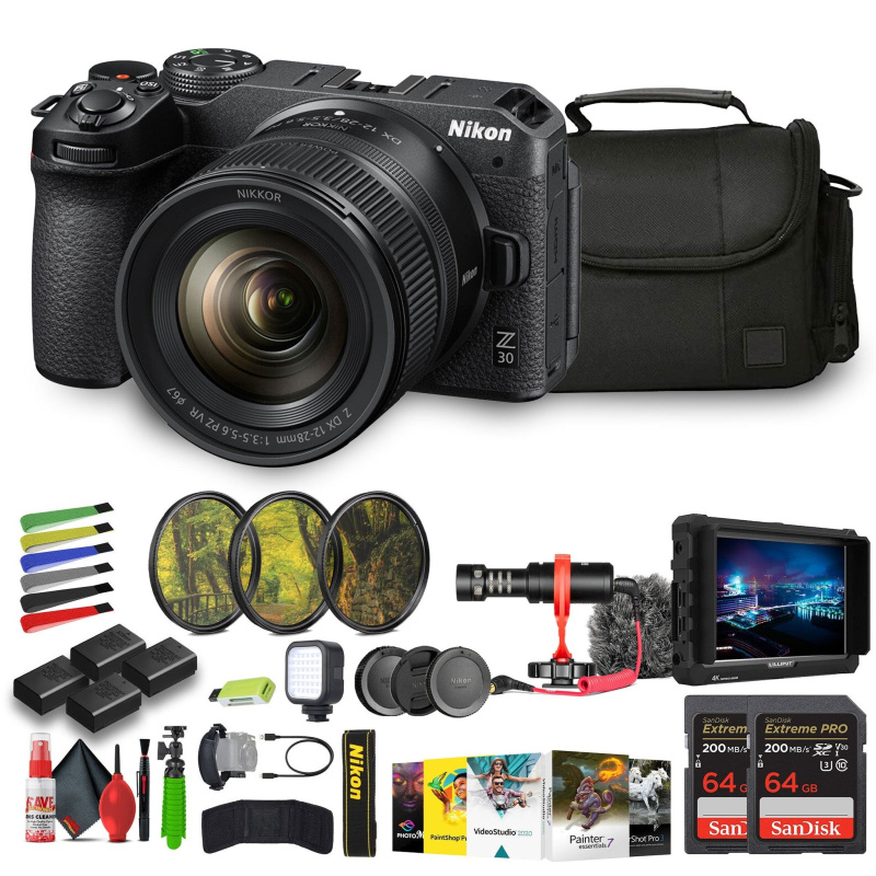 Nikon Z30 Lightweight Mirrorless Camera with 12-28mm Zoom Lens (1781) Bundle