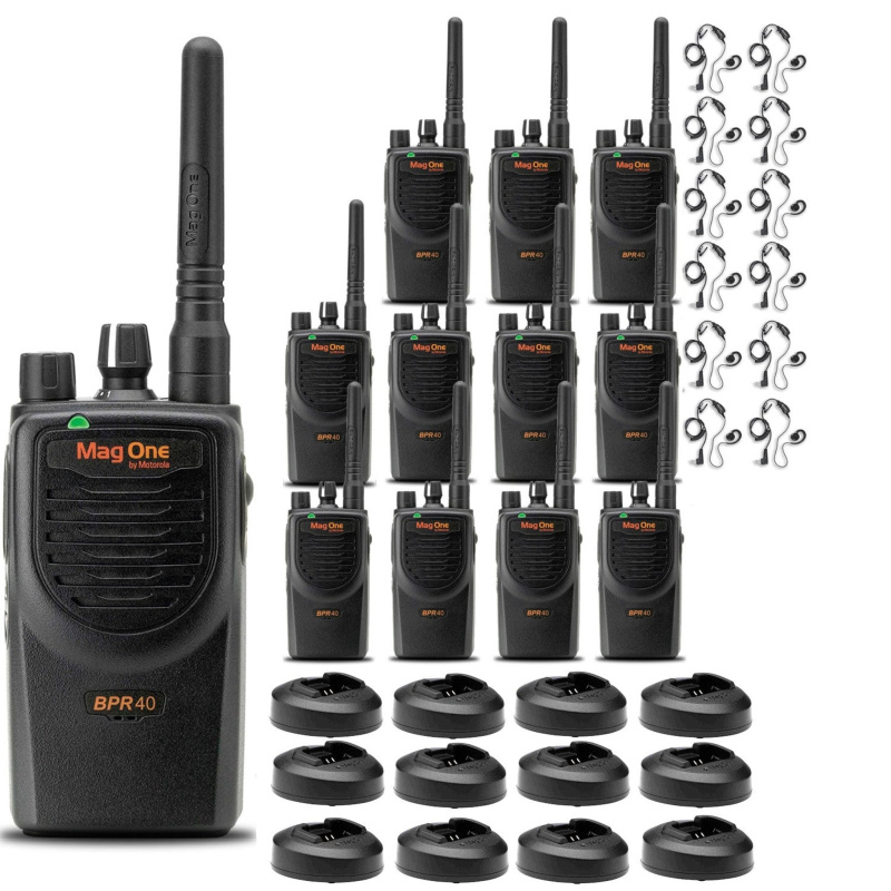 12 x Motorola BPR40 Mag One Series 4W 8-Channel UHF Two-Way Radio - Bundle