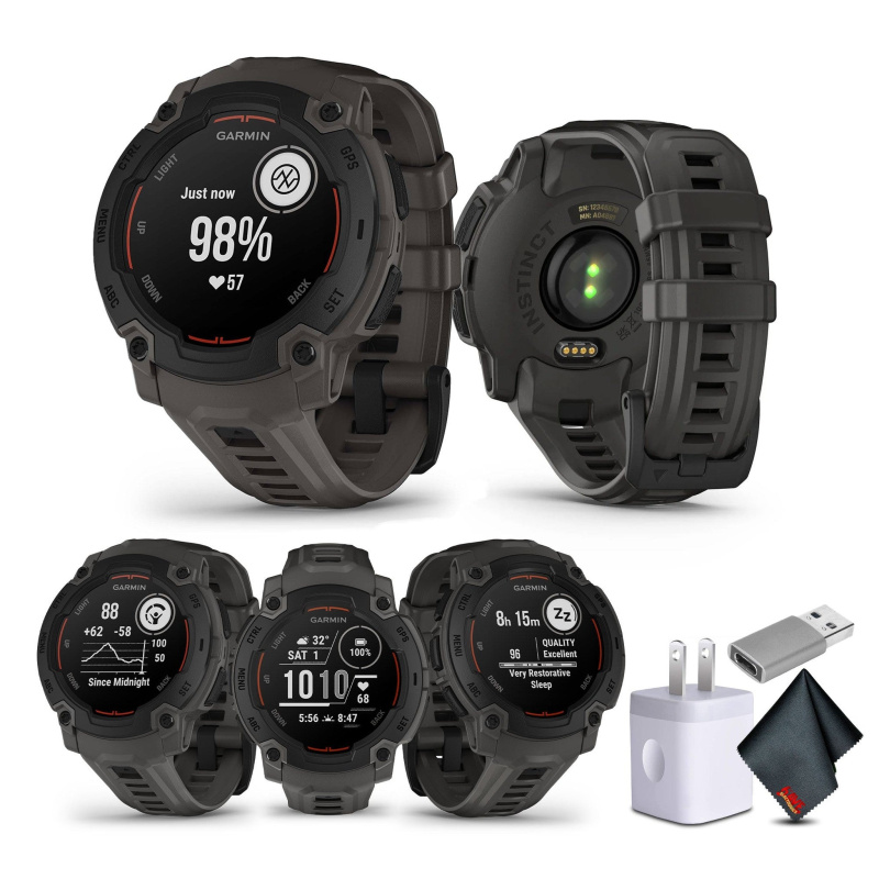Garmin Instinct E 45mm, Outdoor GPS Smartwatch 16 Days Battery Life, Charcoal