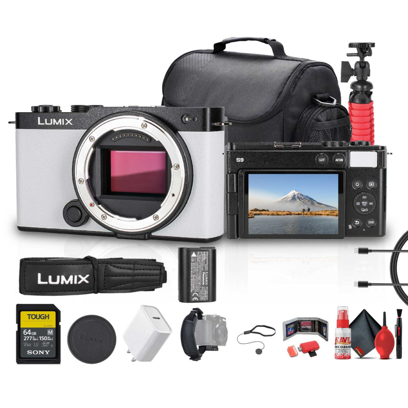 Panasonic Lumix S9 Mirrorless Camera (White) Bundle with Accessories