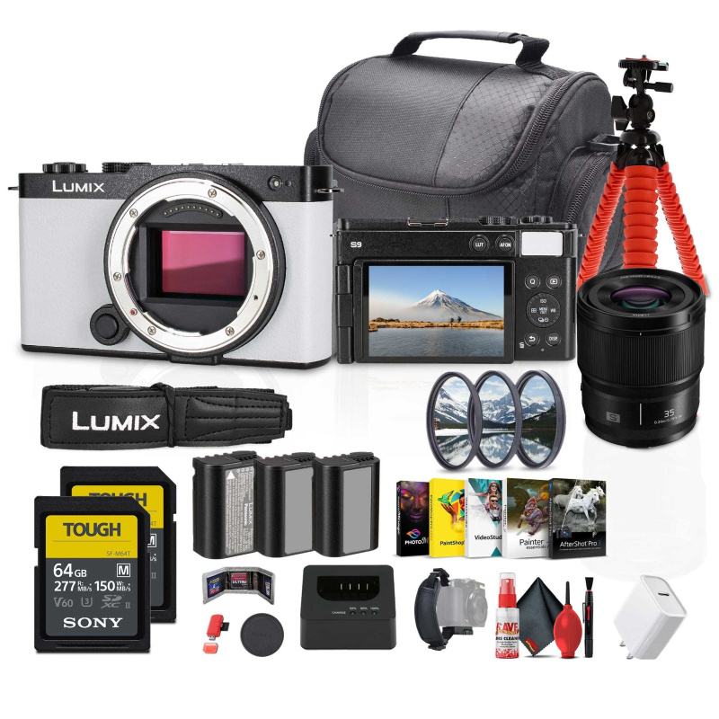 Panasonic Lumix S9 Mirrorless Camera (White) Bundle with Accessories