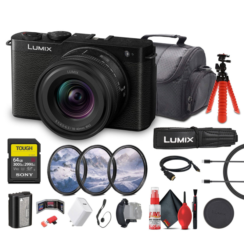 Panasonic Lumix S9 Mirrorless Camera with 18-40mm f/4.5-6.3 Lens (Black) + More