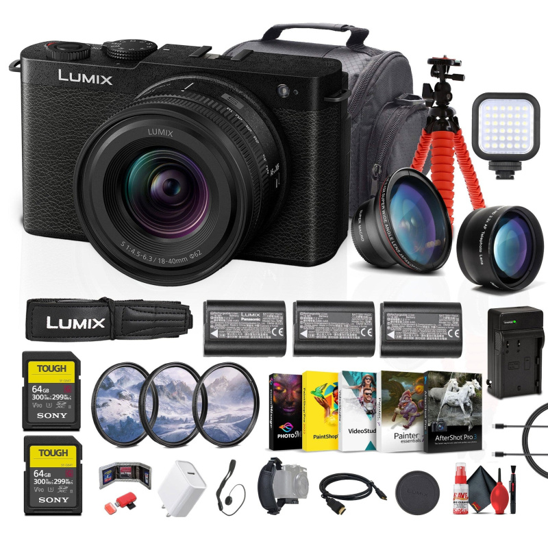 Panasonic Lumix S9 Mirrorless Camera with 18-40mm f/4.5-6.3 Lens (Black) + More