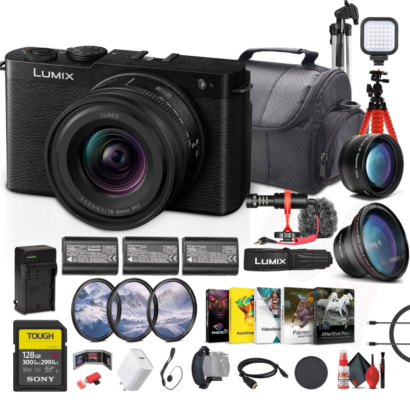 Panasonic Lumix S9 Mirrorless Camera with 18-40mm f/4.5-6.3 Lens (Black) + More