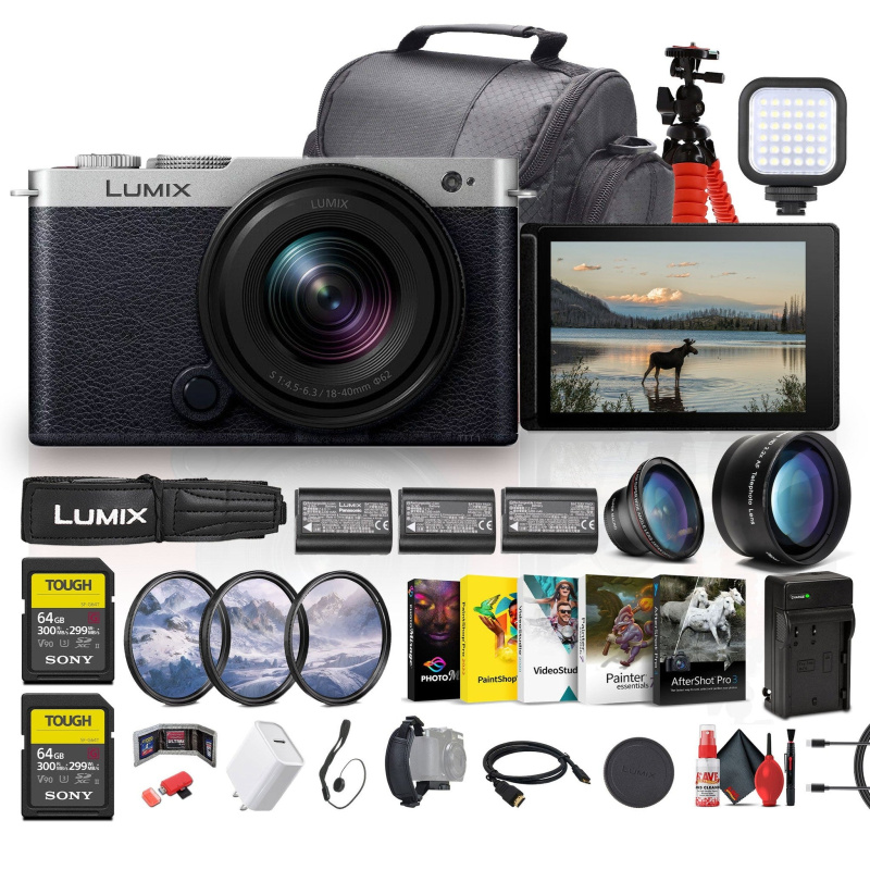 Panasonic Lumix S9 Mirrorless Camera with 18-40mm f/4.5-6.3 Lens (Silver) + More
