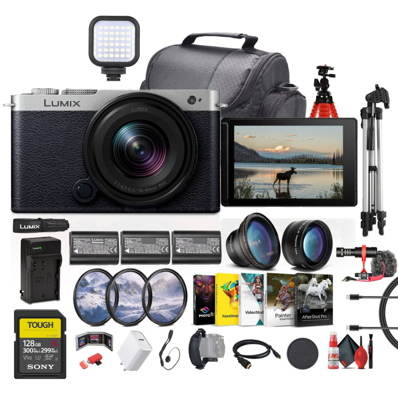Panasonic Lumix S9 Mirrorless Camera with 18-40mm f/4.5-6.3 Lens (Silver) + More