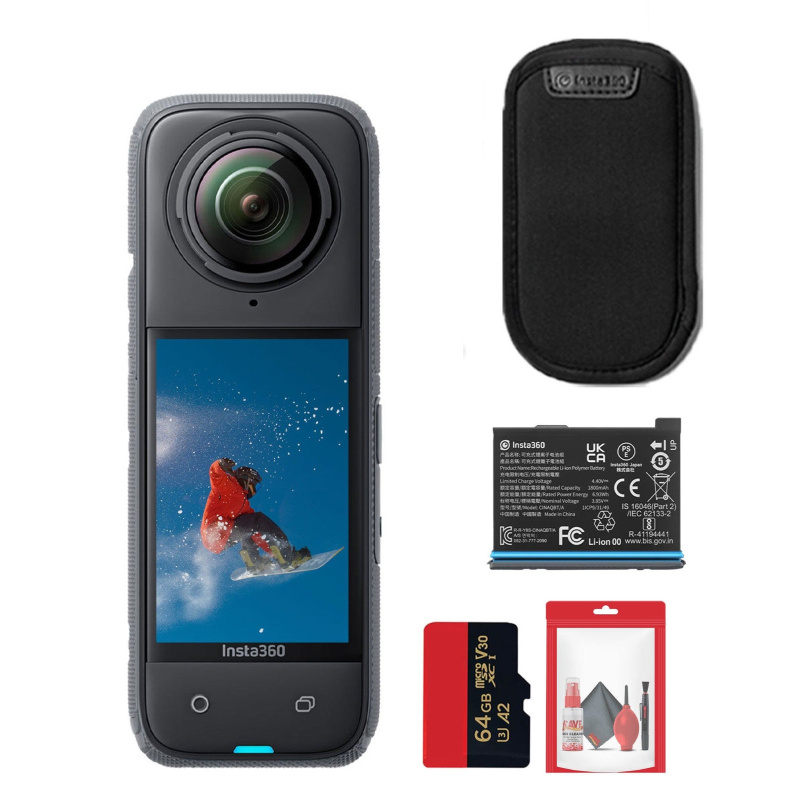 Insta360 X4 - Waterproof 360 Action Camera + Guards + 64GB Card + More