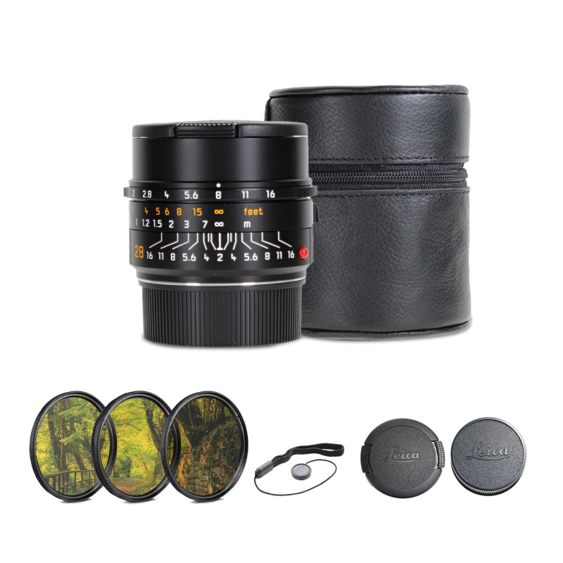Leica Summicron-M 28mm f/2 ASPH. Lens (Leica M, 2023 Version) + Lens Filter Kit + More