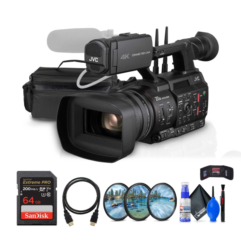 JVC GY-HC550 9.35MP 4K UHD Handheld 4K Broadcast Professional Camcorder + More