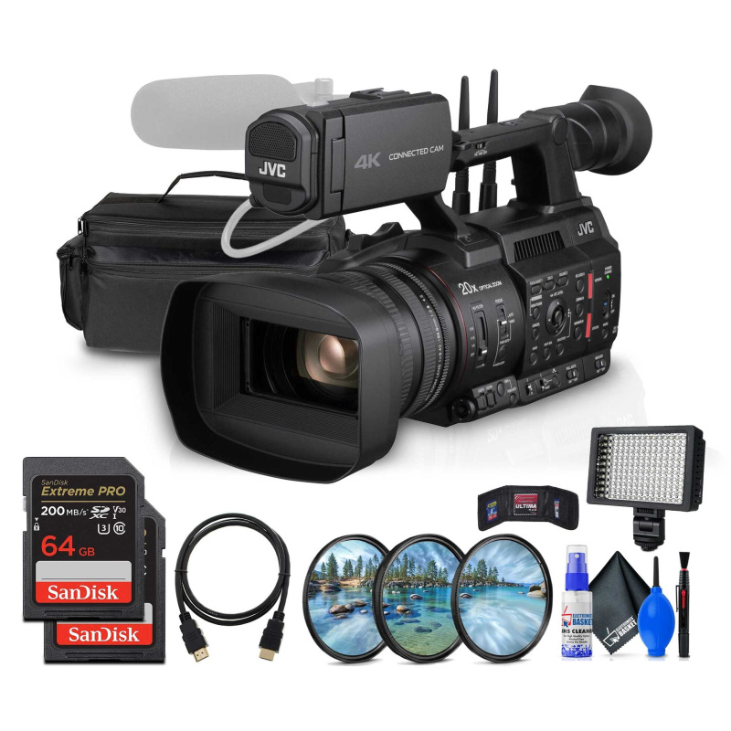 JVC GY-HC550 9.35MP 4K UHD Handheld 4K Broadcast Professional Camcorder + More