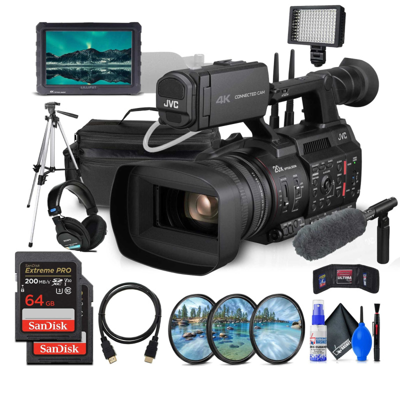 JVC GY-HC550 9.35MP 4K UHD Handheld 4K Broadcast Professional Camcorder + More
