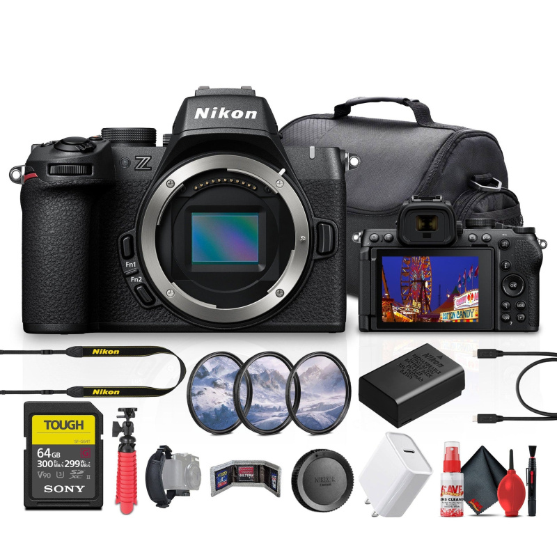 Nikon Z50 II Compact LightWeight Mirrorless Digital Camera + 64GB Memory Card + More