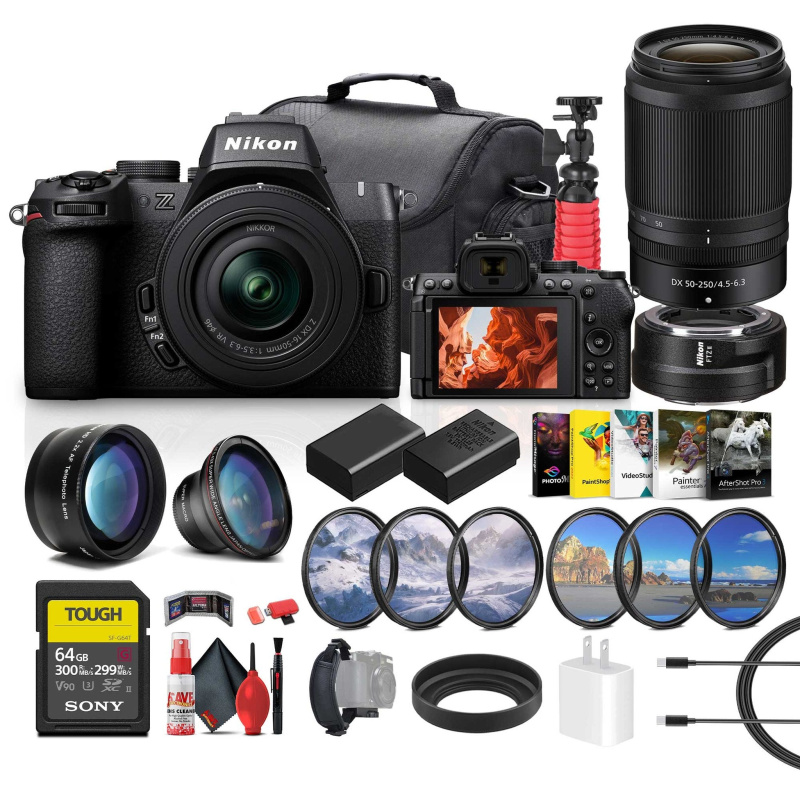 Nikon Z50 II Mirrorless Camera with Nikon Z DX 16-50mm & 50-250mm Lenses + More