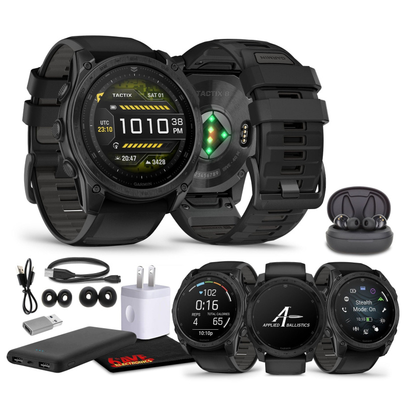 Garmin tactix 8 51mm, AMOLED Display, Premium Tactical GPS Smartwatch, Includes Applied Ballistics Ultralight Solver