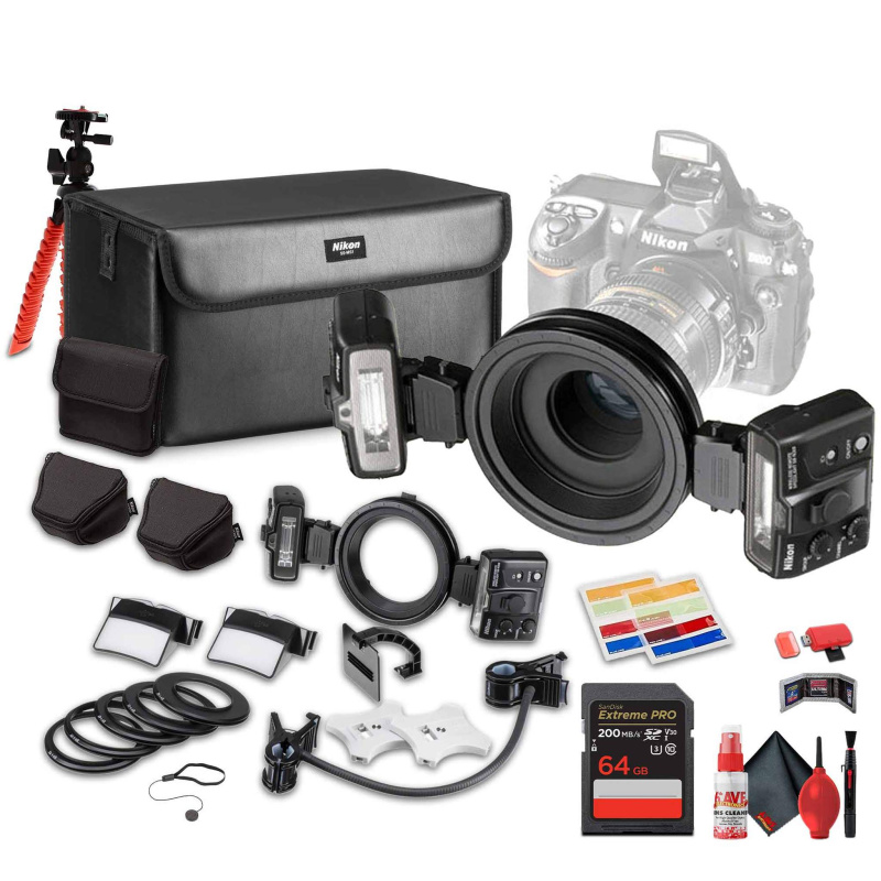 Nikon R1 Wireless Close-Up Speedlight System + 64GB Memory Card + Flexible Tripod - Bundle
