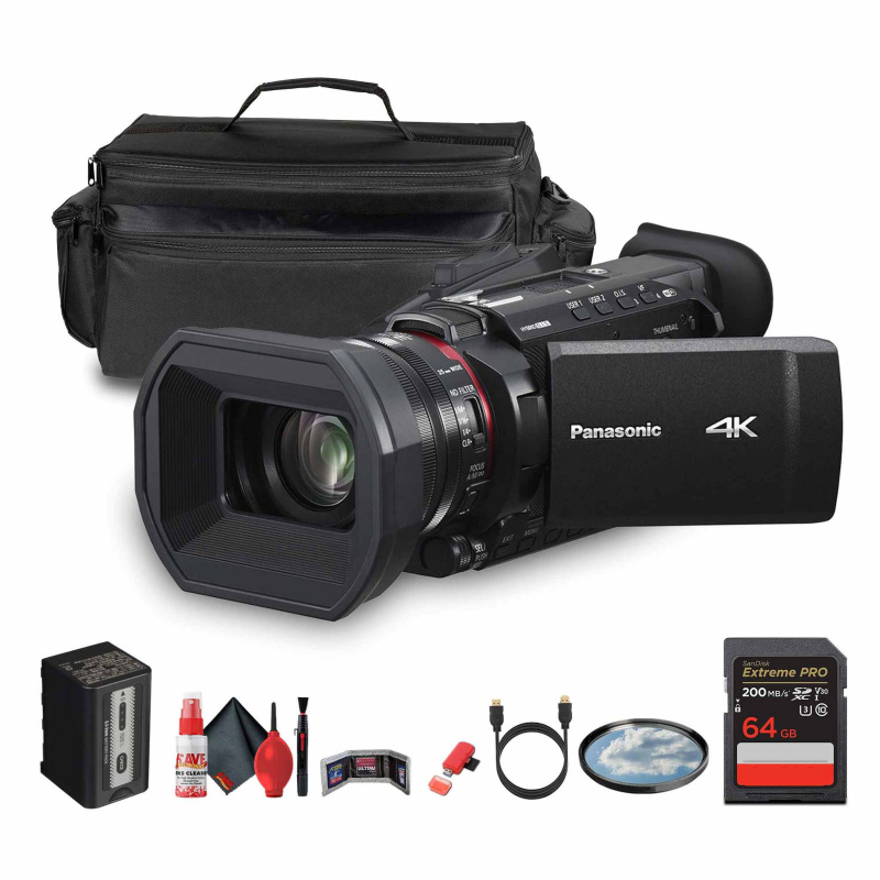 Panasonic HC-X1600 UHD 4K HDMI Lightweight Compact Camcorder with 24x Zoom + Case - Bundle