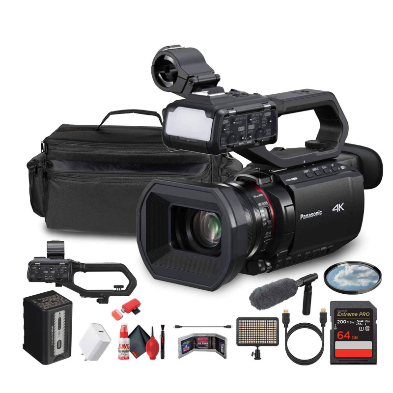 Panasonic HC-X2100 UHD 4K 3G-SDI/HDMI Pro Lightweight Camcorder with 24x Zoom - Bundle